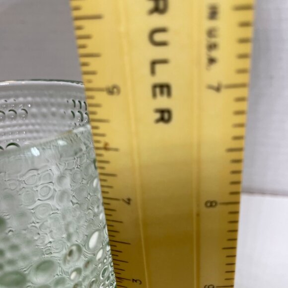 Vintage Green Textured Glass Tumblers - Set Of 2 6.5 Oz Capacity Mid-Century Mod - Picture 6 of 7